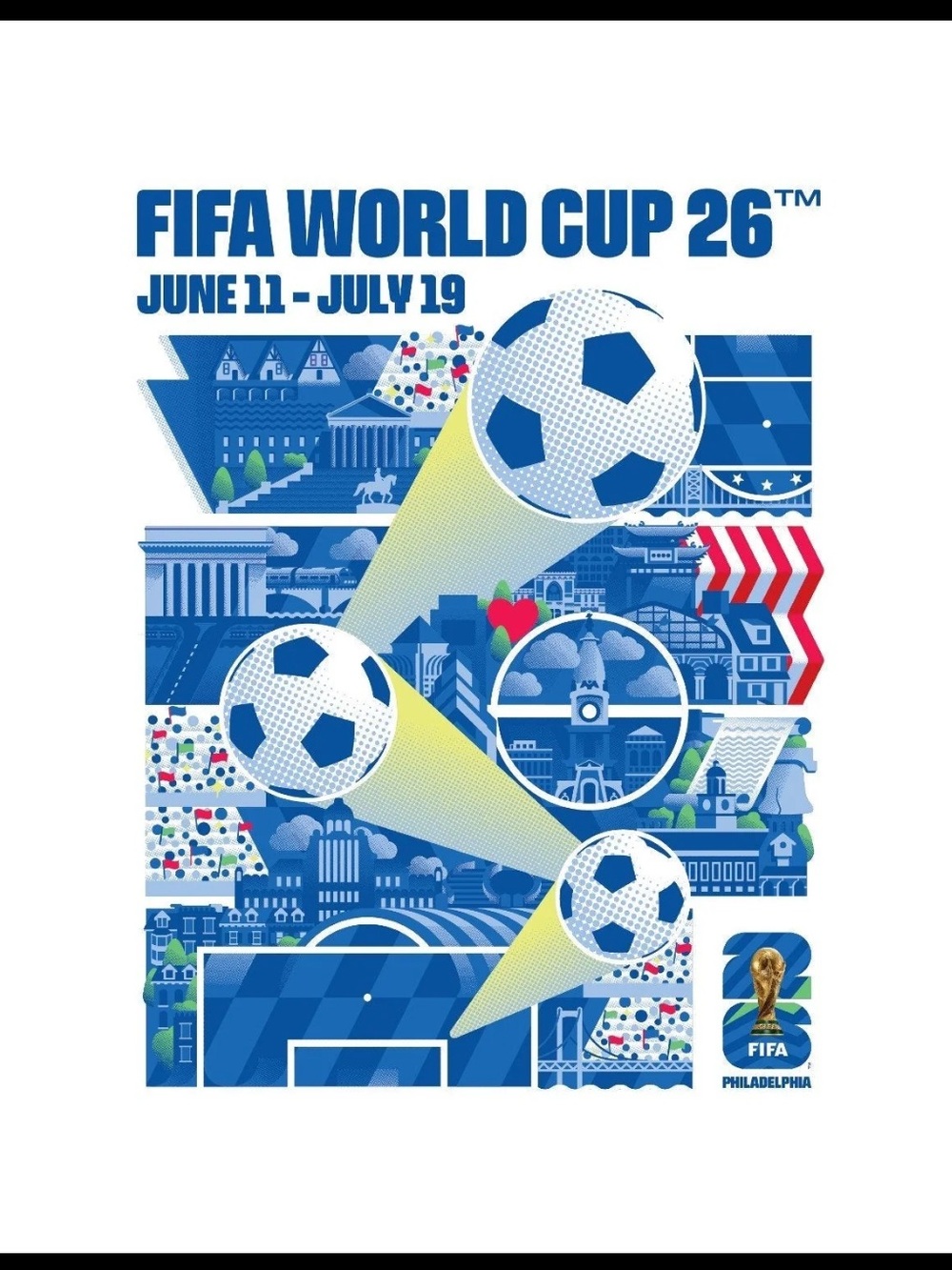 FIFA World Cup 2026 Soccer Philadelphia Host City Poster 24” x 36” New